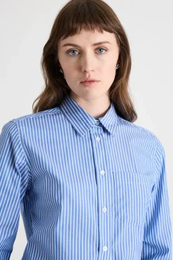Camicia con taschino - Azzurro Bianco