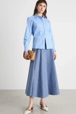 Camicia con taschino - Azzurro Bianco