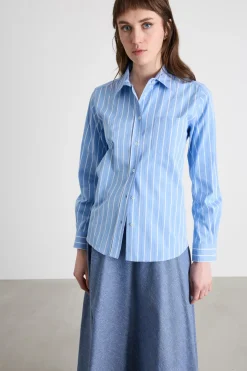 Camicia con taschino - Azzurro Bianco