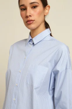 Camicia con taschino - Azzurro Bianco