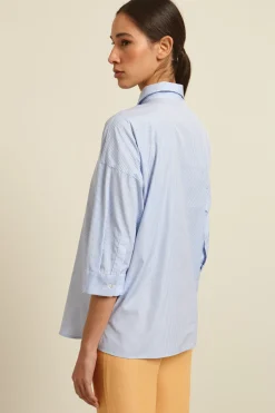Camicia con taschino - Azzurro Bianco