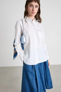 Camicia con taschino ricamato - Bianco