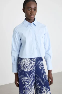 Camicia crop - Azzurro