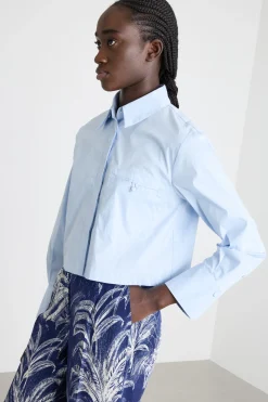 Camicia crop - Azzurro