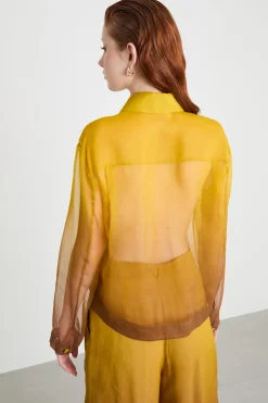 Camicia crop in organza - Giallo