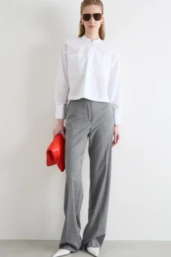 Camicia crop in popeline - Bianco