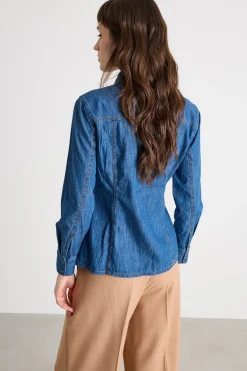 Camicia di jeans con taschinI - Blu