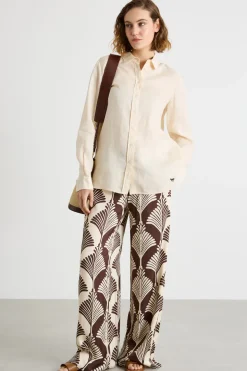 Camicia dritta con fondo stondato - Avorio