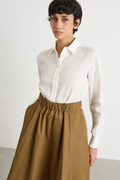 Camicia dritta con fondo stondato - Bianco