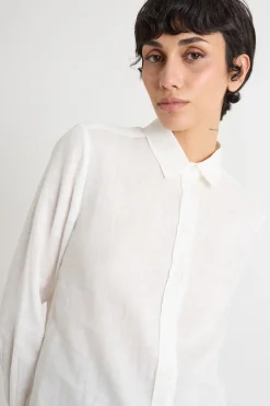 Camicia dritta con fondo stondato - Bianco