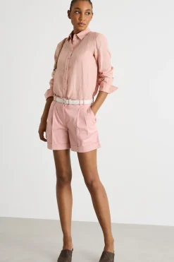 Camicia dritta con fondo stondato - Rosa