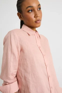 Camicia dritta con fondo stondato - Rosa