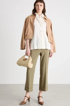 Camicia dritta con maniche corte - Bianco