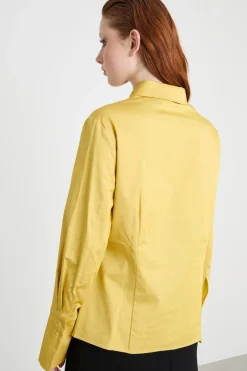 Camicia dritta con polsini alti - Giallo
