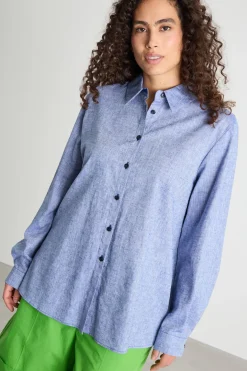 Camicia dritta e ampia - Azzurro