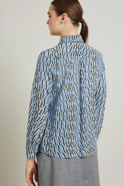 Camicia fantasia - Azzurro Nero Bianco