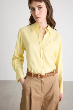 Camicia fluida e asimmetrica - Giallo