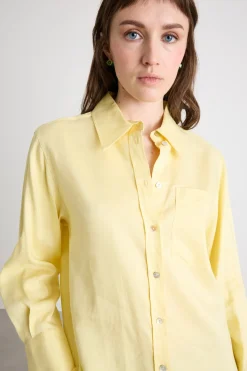 Camicia fluida e asimmetrica - Giallo