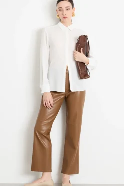 Camicia fluida in crepe - Bianco