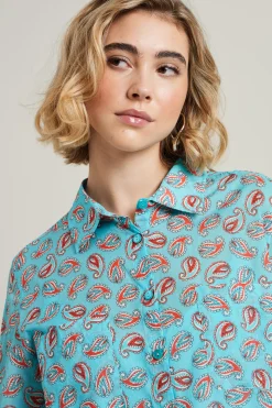 Camicia in cotone - Azzurro Rosso