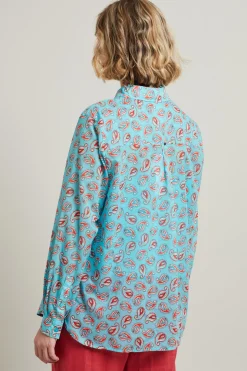 Camicia in cotone - Azzurro Rosso