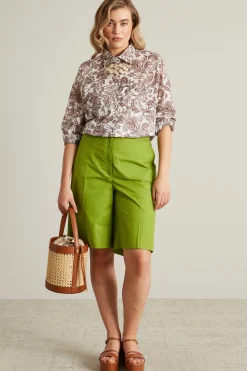 Camicia in cotone - Bianco Marrone