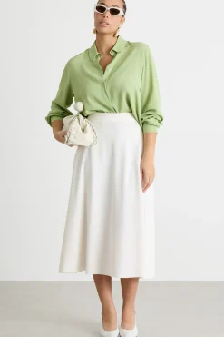 Camicia in crepe de chine - Verde