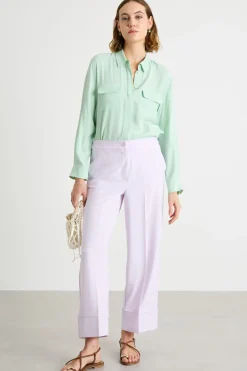 Camicia in crepe de chine - Verde