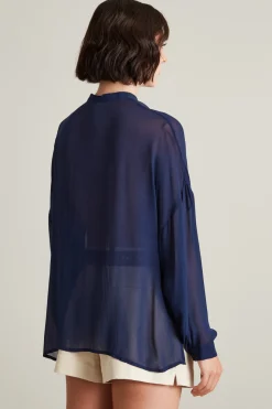 Camicia in georgette - Blu
