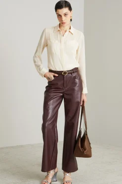 Camicia in georgette di seta - Crema