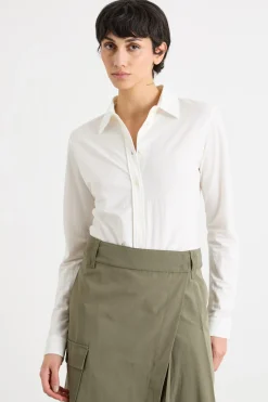 Camicia in jersey piqué - Bianco