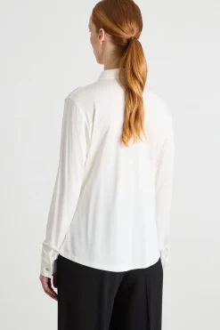 Camicia in jersey piqué - Bianco