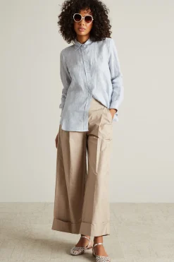 Camicia in lino - Azzurro Bianco