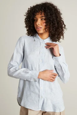 Camicia in lino - Azzurro Bianco
