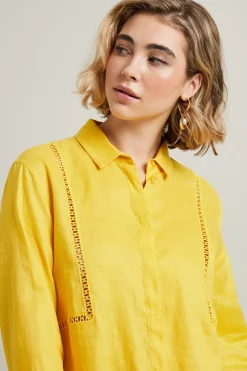 Camicia in lino - Giallo