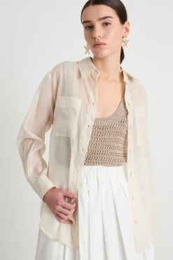Camicia in mussola - Avorio