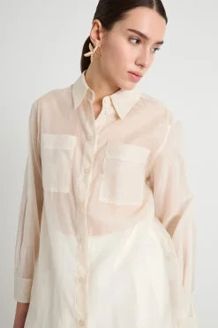 Camicia in mussola - Avorio