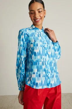 Camicia in mussola - Azzurro Bianco