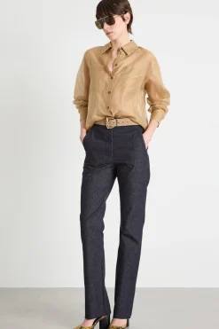 Camicia in mussola - Cammello
