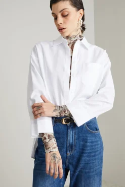 Camicia in oxford con taschino - Bianco