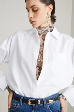 Camicia in oxford con taschino - Bianco