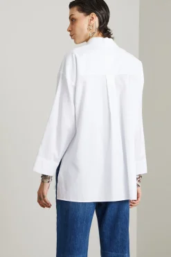 Camicia in oxford con taschino - Bianco
