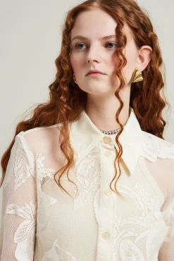 Camicia in pizzo - Bianco