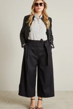 Camicia in popeline a fantasia - Bianco Nero