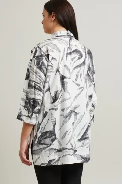 Camicia in popeline - Bianco Nero
