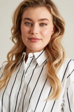 Camicia in popeline - Bianco Nero