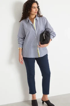 Camicia in popeline - Blu Bianco