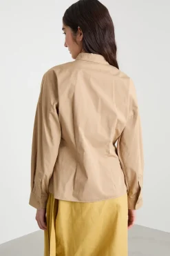 Camicia in popeline - Cammello