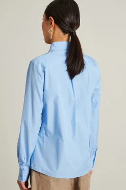Camicia in popeline - Celeste