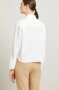 Camicia in popeline con foulard - Bianco